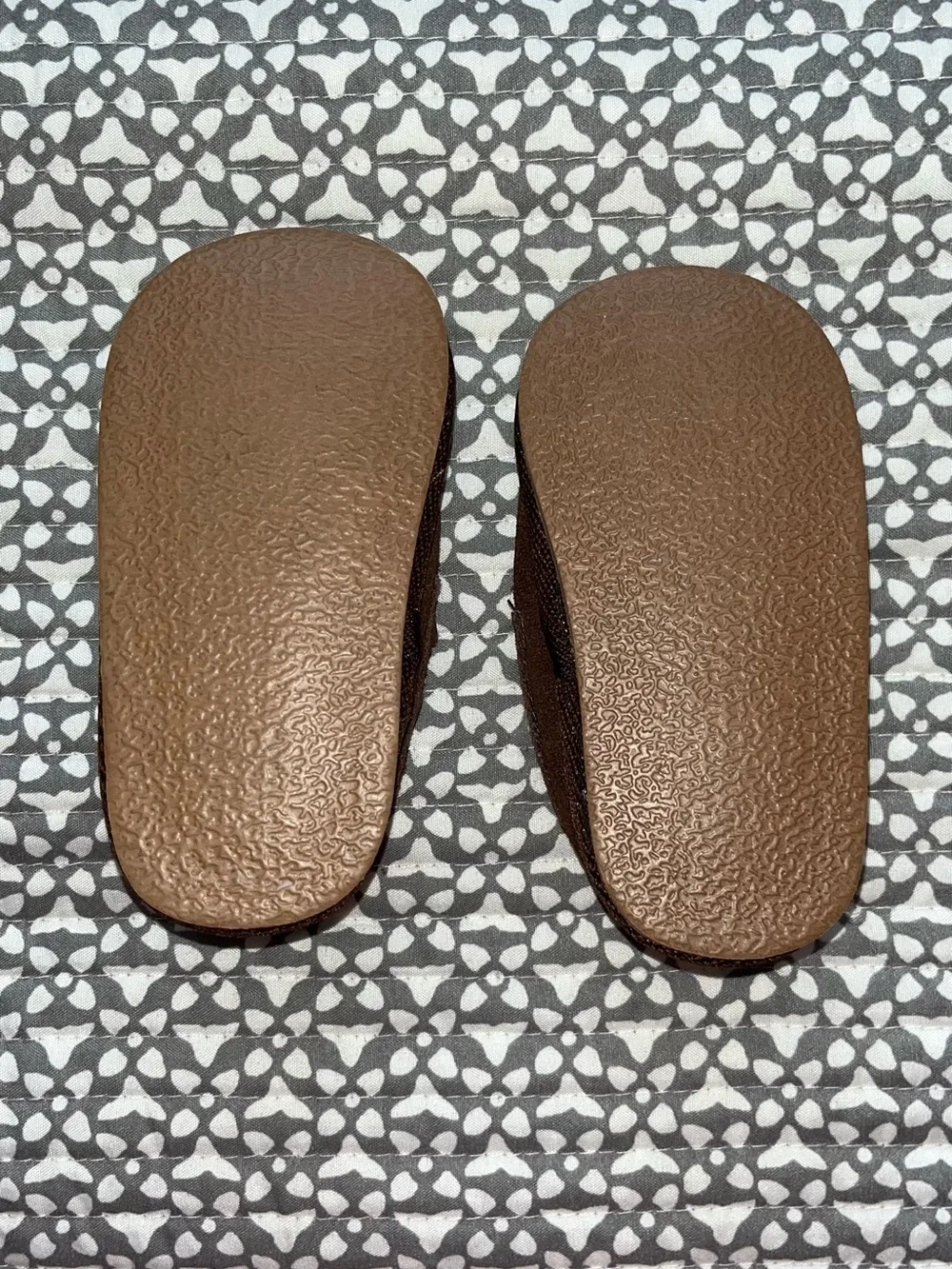 Kids Brown Faux-Suede Moccasin Slippers - Cozy Lined - Size 2